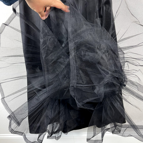 VTG Victor Costa Formal Dress Womens 8 Ruffle Velvet Satin Whimsigoth 80s Witchy - Picture 4 of 16